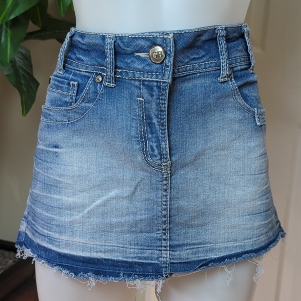 Gianni Bini Women's Denim Mini Skirt w/Raw Hem Size 7